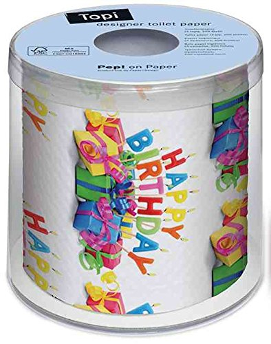 1 x Spaß Toilettenpapier Happy Birthday 200 Blatt 10,5 x 11 cm Geschenkartikel