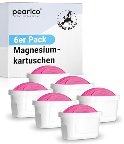 perlopur Filterkartuschen AquaMag unimax (Pack 3) +Magnesium-Anreicherung | Gibt wertvolles Magnesium in das Trinkwasser ab. Filtert Schadstoffe, verbessert den Geschmack. Kompatibel zu Brita Maxtra+