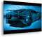 deyoli luxuriöser roter Lamborghini Format 80x60 Effekt: Monocrome Blau als Leinwandbild, Motiv fertig gerahmt auf Echtholzrahmen, Hochwertiger Digitaldruck mit Rahmen