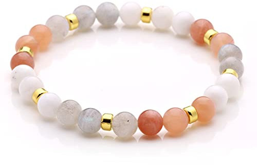 Armband Damen aus echten Edelsteinen, 925 Sterling Silber, Geschenk Geburtstag