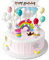 iZoeL Décoration Gâteau Licorne - Déco Anniversaire Fille - with Bannière HAPPY BIRTHDAY Arc-en-ciel 6 Ballon Étoiles Licorne pour Enfants