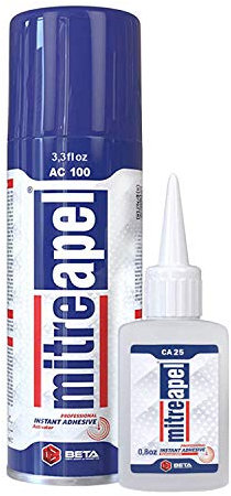 Mitreapel Pegamento Super Ca (1x25 gr) Con Activador De Adhesivo En Aerosol (1x100 ml) - Pegamento De Cianoacrilato Para Manualidades Y Construcción|1 Paquete