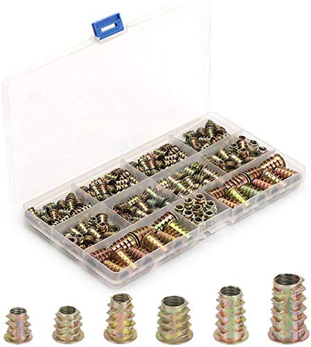 Insert Fileté Bois, 50pcs Écrous filetés en alliage de zinc Insert Fileté Hexagonale Écrou à Six pans creux Écrous Filetage Extérieur M4/M5/M6/M8/M10 pour Meubles en Bois