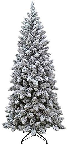 Albero di Natale innevato Bianco Alaska Slim cm 180 Apertura ad Ombrello Reale Artificiale Molto folto Finto salvaspazio con 556 Rami ed occupa Solo 80 cm di Diametro