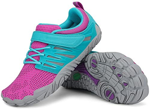 SAGUARO Barfussschuhe Kinder Aquaschuhe Mädchen Trainingsschuhe Jungen Laufschuhe Fitnessschuhe Schnell Trocknend Badeschuhe Rosered Gr.31