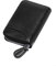 Credit Card Holder Small RFID Blocking Ladies Wallet with Stainless Steel Zipper Excellent Genuine Leather Accordion Wallets Case for Mens and Womens id Compact Slim Blocked Zip Accordian Cards Black