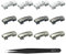 12stk Metall Ohne Binden Drücken Sie Lock Verschluss Schnellschnür System No Tie Shoelaces Schnalle Lazy Drehverschluss, für Sportschuhe Laufschuhe Freizeitschuhe Halskette Armband, Pinzette (3 Farben