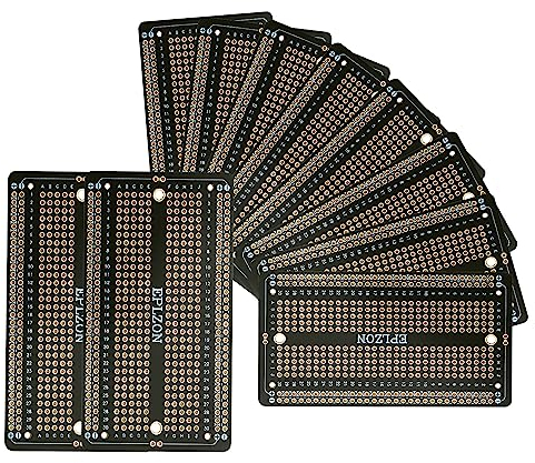EPLZON PCB Board Carte de prototypage Breadboard soudable Protoboard Circuit Imprimé Double Faces pour les projets de bricolage électronique compatibles avec(10 pièces,Noir)