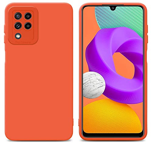 Cadorabo Hülle kompatibel mit Samsung Galaxy M22 M32 4G Schutzhülle TPU Silikon Case Liquid Design mit Kameraschutz Slim Kratzfest Gummi mit Rundumschutz Case Hülle für Galaxy M22 M32 4G in Orange