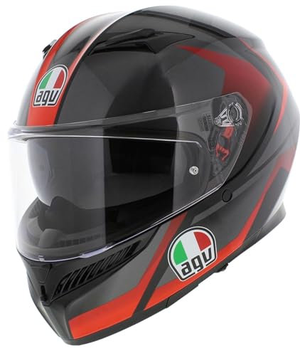 AGV K3 Motorradhelm Striga schwarz rot ( Gr. M)