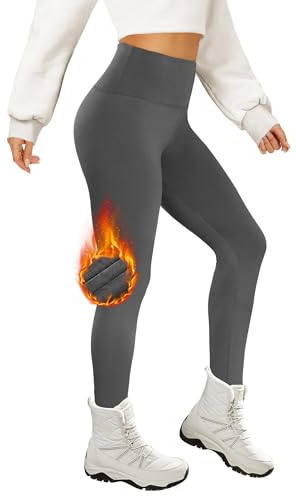 AMIYOYO Thermoleggins für Damen Gefüttert Leggings Mit Fleece Verdickte Plüsch Leggins Blickdicht Samt Hose Winter Warm Strumpfhose für Alltag