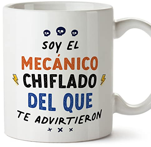 MUGFFINS Tazas para MECÁNICO hombre - En Español - Todos te advirtieron - 11 oz / 330 ml - Regalo original y divertido