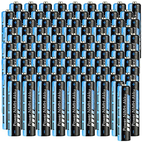 PEARL Micro-Akku AAA: 100er-Set NiMH-Akkus Typ AAA Micro, 1.100 mAh (1,2 Volt, Premium, Batterien)