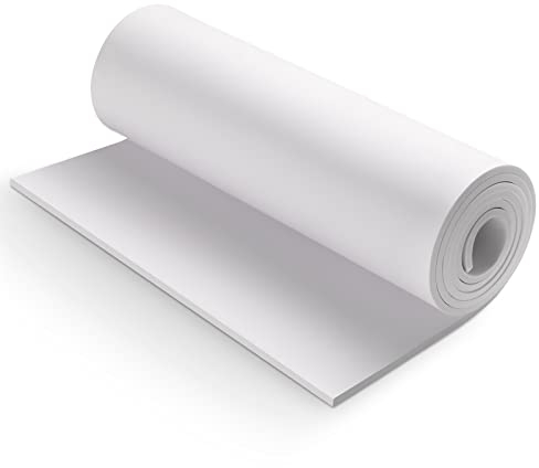 Blanco Goma EVA 4mm, MEARCOOH 35.5cm*150cm Cosplay Espuma EVA, 1PCS Goma Espuma Densidad 86kg/m3 para Cosplay Disfraces, Manualidades, Proyectos DIY (Blanco 4mm)