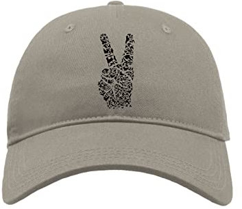 Maikomanija Peace V Schild Victory Baumwolle Curved Visier Baseball Cap Dad Hat Unisex Sport Bequemes Top, grau, One size