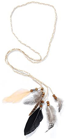 NIANOPKM Bohemian-Stirnband,Hippie Weiß Feder-Stirnband,Retrostil Tribal im Stil der Ureinwohner, Haarteile, Schmuck, Zubehör für Frauen und Mädchen