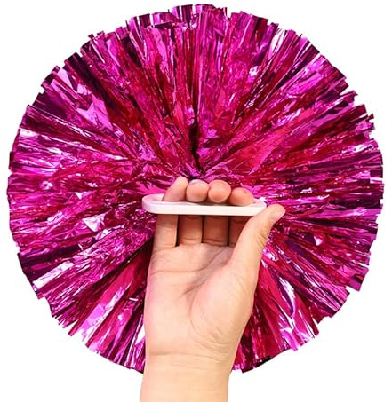Vsosfiza Cheerleading Pompoms, 2 Stück Metallfolie Cheerleader Pom Poms Rose, Rose Sport Pompoms ,Cheers Ball Tanzpuschel, Für Sportveranstaltungen, Teamgeist, Aerobic-Partys