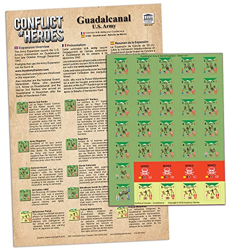 Academy Games | Conflict of Heroes Guadalcanal Army Expansion | Board Game | Ages 14 and Up | 2-4 Players | English Version
