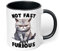 Lustige Bürotasse „Not fast just furious“ - Kaffee-Tasse mit Spruch | Statement Kaffeebecher, Geschenke für Kollegen Mitarbeiter Büro Arbeit zum Geburtstag Weihnachten (Furious, Schwarz)