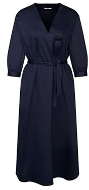 Seidensticker Damen Blusenkleid - Kleid - Regular Fit - Maxi Kleid - V-Ausschnitt - 3/4-Arm - Baumwollmischung - Stretch