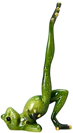 AMZLORD Yoga-Frosch-Dekor-Statue, Kunsthandwerk, Kunstharz, schöne Statue, wasserdicht, Innen- und Außenbereich