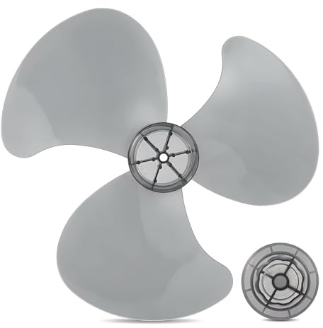 DOITOOL Standing Fan 3 Leaves Plastic Fan 14 Inch Clear White Replacement Leaves with Nut Cover for Table Floor Pedestal