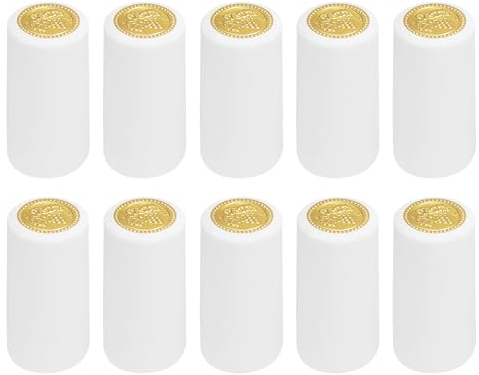 sourcing map 100Pcs PVC Heat Shrink Capsules Wine Bottle Capsules Shrink Cap Wrap Shrink Top Cover Grape Shape for Wine Cellars and Home Kitchen, White 30x60mm