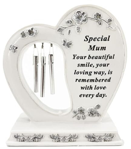 Angraves Grabschild mit Aufschrift Special Mum, Gedenk-Windspiel, Herz, Grabtafel, Ornament, Dekoration, Friedhof