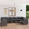 Homgoday 9-TLG. Garten-Lounge-Set mit Kissen Gartenmöbel Set Balkonmöbel Gartenlounge Gartensofa Ecksofa Modular Sofa Lounge Sitzgruppe für Garten Balkon Terrasse Poly Rattan Grau