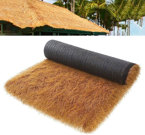 Rollo De Paja Artificial, Techo De Hierba De Paja Sintética, Techo De Paja De Barra Tiki, Hierba De Paja Mexicana. Fiesta Hawaiana En La Playa, Decoración De Valla De Jardín Y Decoración(Size:0.5*10m)