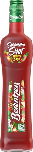 Berentzen | Smoothie Shot Fruity Love | 50% Fruchtgehalt* | Geschmack von Erdbeere, Apfel & roter Johannisbeere | Ideal als Shot, auf Eis oder Aperitif | 0,5L | 15% Vol.