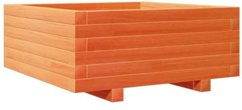 vidaXL Pflanzkübel, Blumenkübel mit Holzrahmen, Blumenkasten für Terrasse Garten, Pflanzkasten Hochbeet Pflanzgefäß, Wachsbraun Massivholz Kiefer