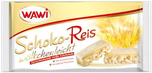 4 x Wawi Schoko-Reis Tafel aus Weiße Schokolade 200g