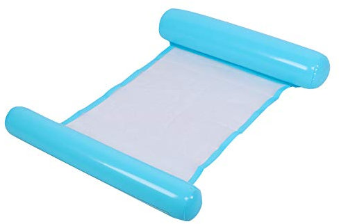 Portable Floating Inflatable Water Bed Foldable Hammock Swimming Pool Floating Chair (Sky Blue)