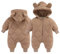 Maeau - Bébé Combinaisons Doudoune à Capuche Une Pièce Hiver Nouveau-né Bébé Fille Garçon Combinaisons de Neige Chaude Épaisse Barboteuse Coupe-vent - Marron - 12-18 Mois