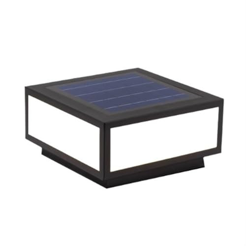 Standleuchte Aussen Pollerleuchte Solar-Pfostenkappenleuchten for den Außenbereich, schwarze quadratische Säulenlampen for Hofwege, moderne 4-farbige LED-Landschaftsbeleuchtung mit wasserdichten IP54-