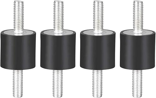 Hominas M6 Gummipuffer, Silentblock Gummipads, 20 x 20mm M6 x 18mm,4 Stück | Dämpfungselemente, Geräusche Reduzieren, Silentblock für Luftkompressoren Wasserpumpen