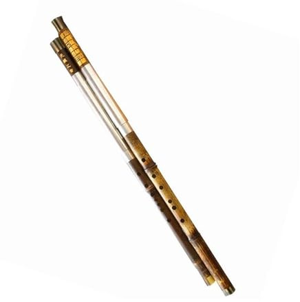 Bambusflöte Professionelles Bawu Flöte Doppelpfeifen Lila Bambus Bawu Flöte Bass Sopranflöte Bau(BB and F key)