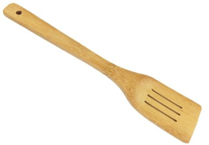 Mikinona Bamboo Wok Spatula Natural Wood Kitchen Cooking Utensil Non-Stick Heat Resistant