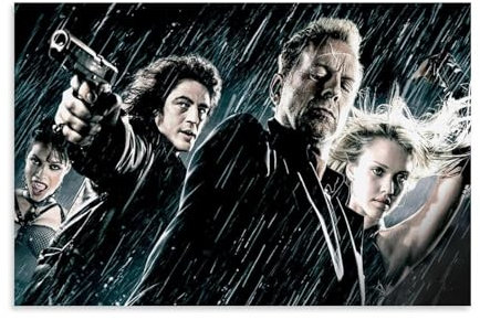 ZAJSGPUR Crime Movies Sin City Poster Dekorative Malerei Leinwand Wandkunst Wohnzimmer Poster Schlafzimmer Malerei 08x12inch(20x30cm)