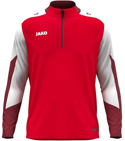 JAKO Unisex Ziptop Dynamic, rot/weiß/dunkelrot, L