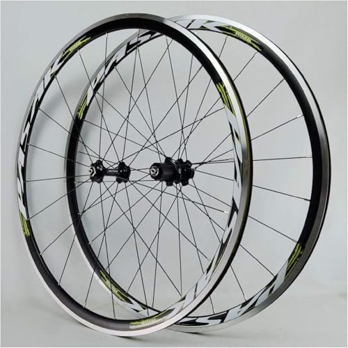 700C Superlight Rennrad-Laufradsatz, Felge, Fahrradrad, C/V-Bremse, 7–11-Gang-Kassettennaben, abgedichtetes Lager, 6T QR-Laufradsatz, Grün