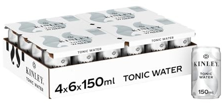 Kinley Tonic Water, Acqua Tonica con note di Limone, Lime e Lemongrass, Adatta alla Mixology, Per Drink Rinfrescanti e dal Sapore Inconfondibile, Bevanda Analcolica - 24 Lattine da 150 ml