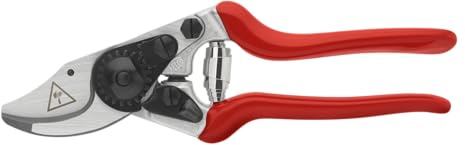 FELCO 14 KIDS Gartenschere für Kinder ab 8 Jahren ergonomisch mit Doppelratsche runde Klinge aus gehärtetem Stahl Aluminiumgriff bequem sicher zum Lernen des Schneidens Schweizer Qualität