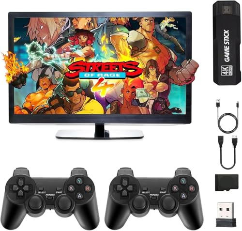 Consola de Juegos Retro 2026. con 38000 Juegos, Consola de Videojuegos, Mando Inalámbrico, Salida HDMI TV, Game Stick 4K x2, Regalo para Niños y Adultos