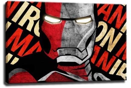 Ironman Bild auf Leinwand - 100 x 70 cm - Fertig gerahmte Kunstdruck Bilder als Wandbild - Billiger als Ölbild Gemälde - KEIN Poster oder Plakat
