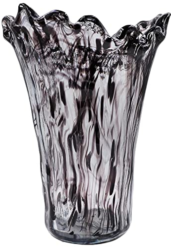 Tammaro Home Vaso Milord in Vetro di Murano Trasparente con Graniglia Nero