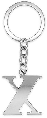 Soul-Cats Schlüsselanhänger Buchstaben Silber A-Z glänzend Initialen Schlüsselbund Edelstahl, Farbe: Silber, Auswahl: Modell X