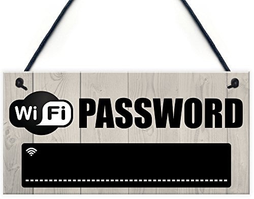 Red Ocean Wifi Password Chalkboard House Warming Gift Hanging Plaque Home Internet Sign