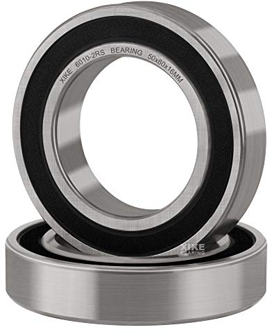 XiKe 6010-2RS 50x80x16mm Rillenkugellager aus Wälzlagerstahl 2er-Pack | Beidseitig abgedichtet (2RS), ABEC-3 Qualität, werksgeschmiert, geringe Reibung, geräuscharmer Betrieb, kostengünstig